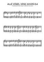 Téléchargez l'arrangement pour piano de la partition de Traditionnel-Alle-Vogel-sind-schon-da en PDF